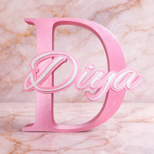 Personalized 3D Printed Name Sign  Two Color PLA