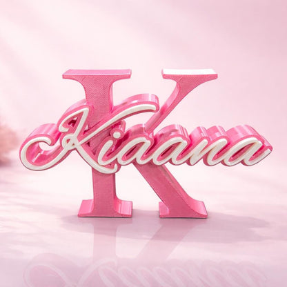 Personalized 3D Printed Name Sign  Two Color PLA